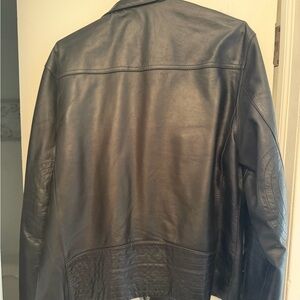 INC International Concepts Men's Black Leather Jacket